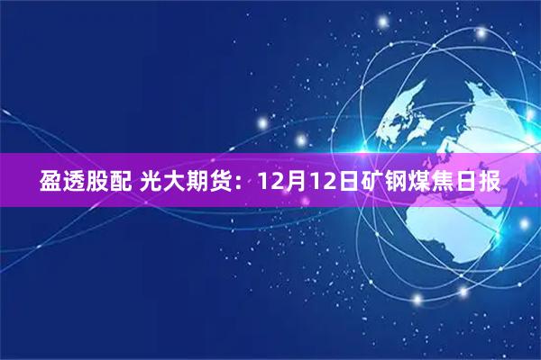 盈透股配 光大期货：12月12日矿钢煤焦日报